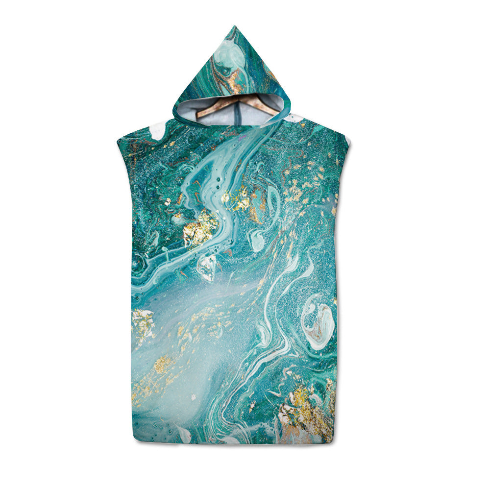 Beach Sun Protection Changing Hooded Cloak, Wearable Beach Swimming Towel