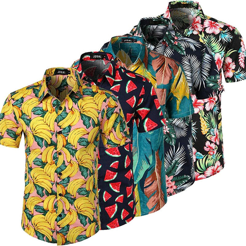 Printed beach short sleeve shirt