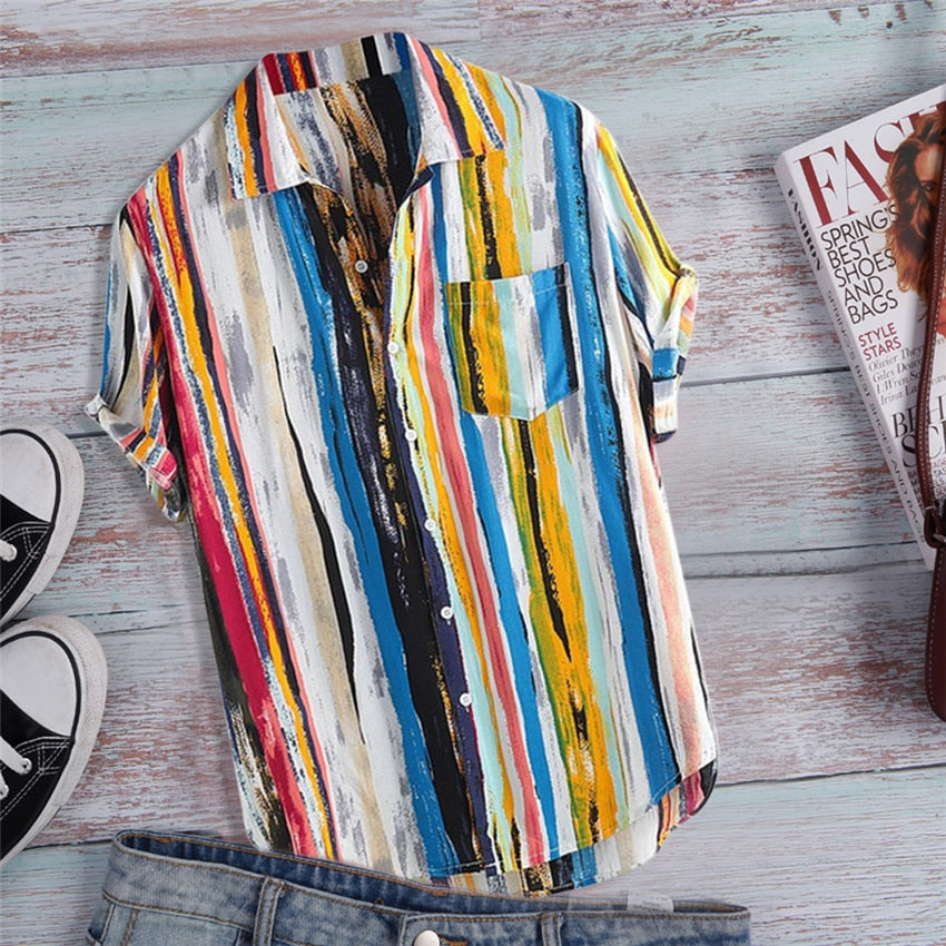 Men's printed beach short sleeve