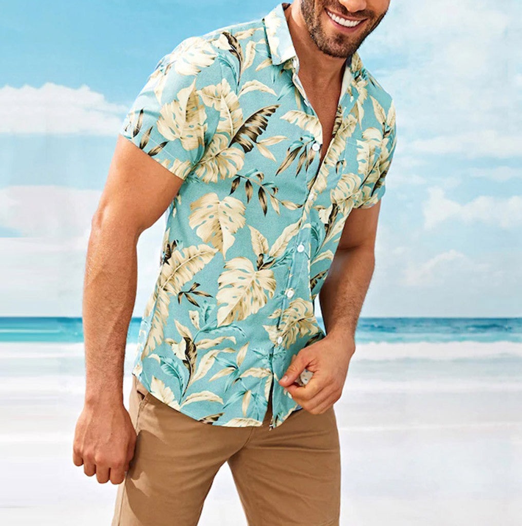 Men's printed beach shirt