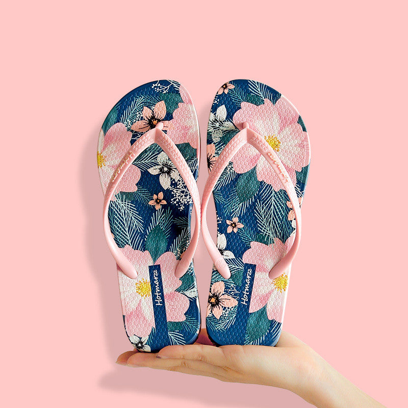 New Flip-Flops Women's Summer Wear All-match Non-slip Beach Flip Sandals and Slippers