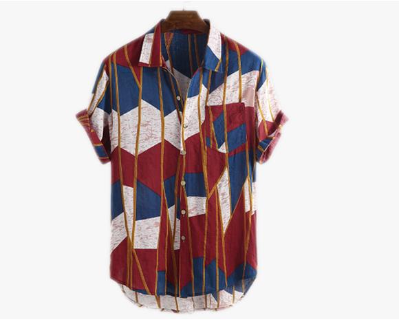 Men's printed beach short sleeve