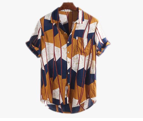 Men's printed beach short sleeve
