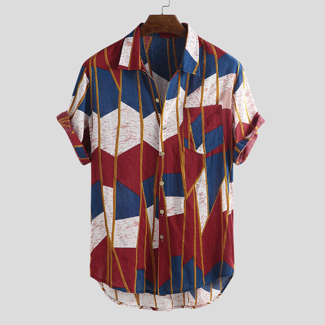 Men's printed beach short sleeve