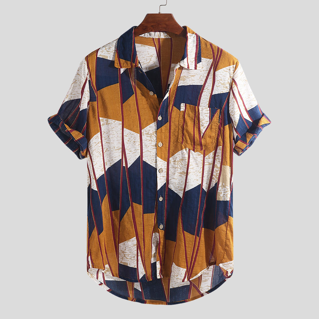 Men's printed beach short sleeve