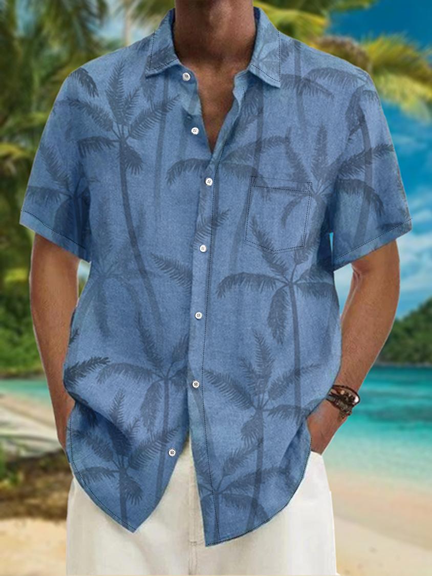Lapel Beach Short Sleeve Shirt