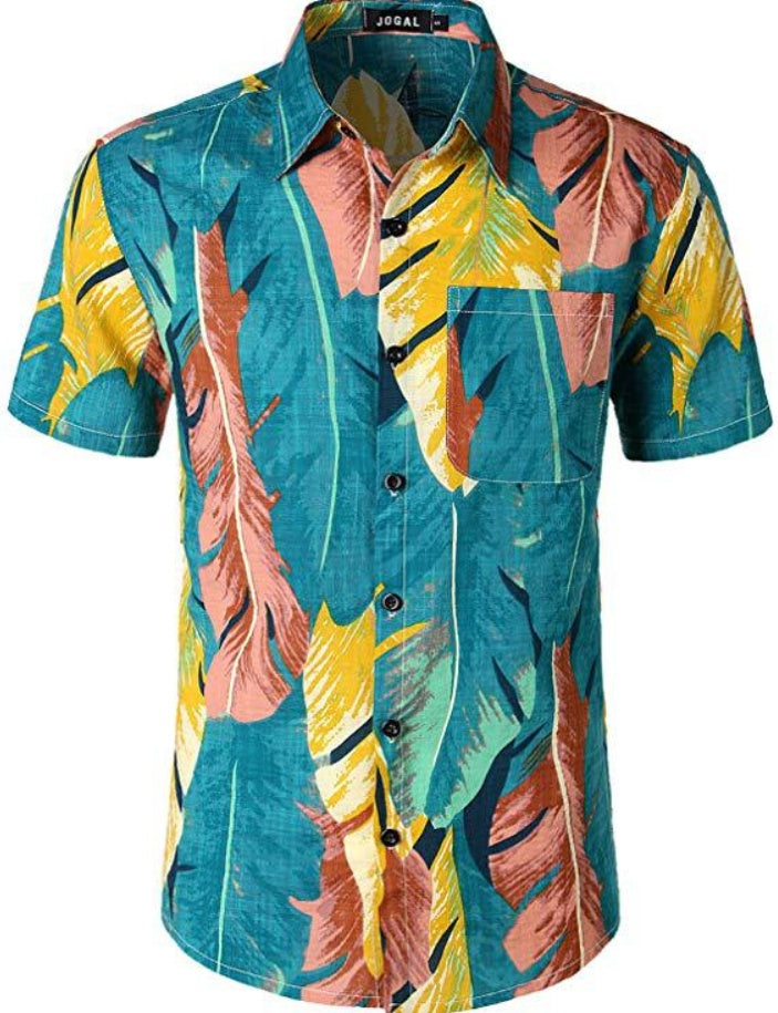 Printed beach short sleeve shirt