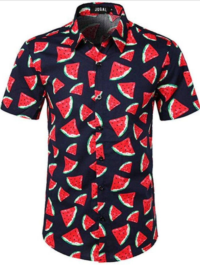Printed beach short sleeve shirt