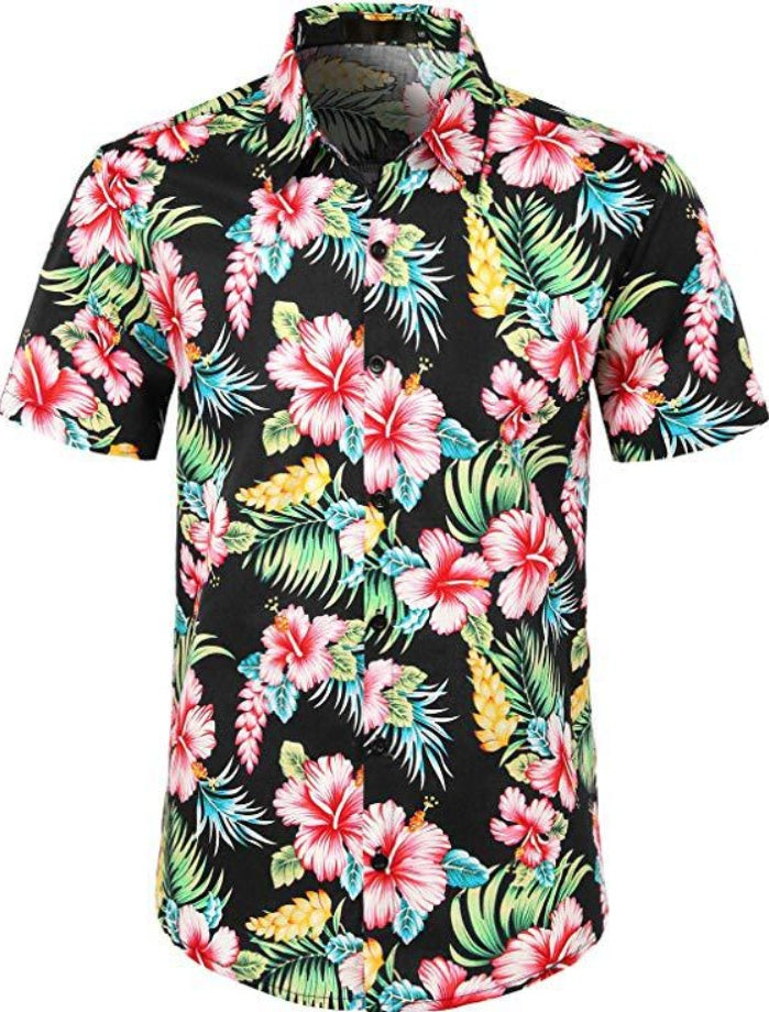 Printed beach short sleeve shirt