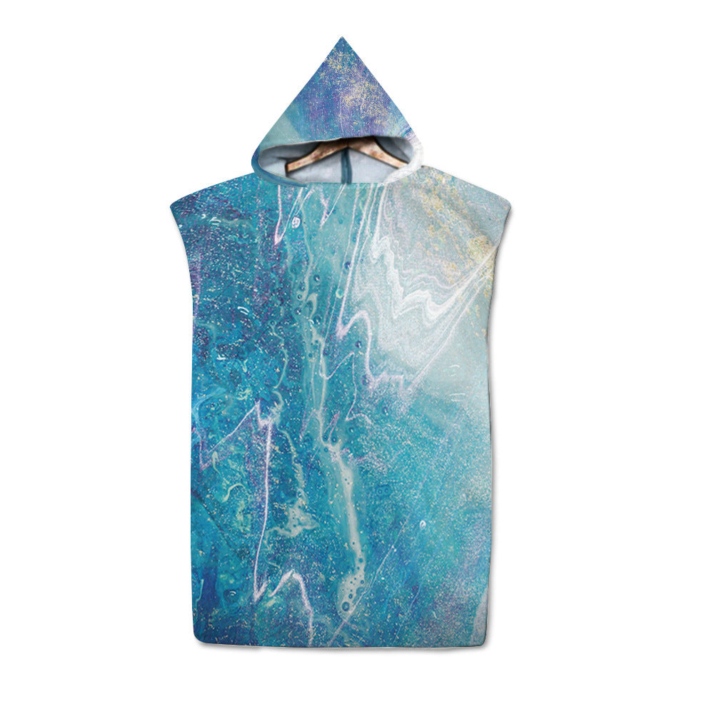 Beach Sun Protection Changing Hooded Cloak, Wearable Beach Swimming Towel