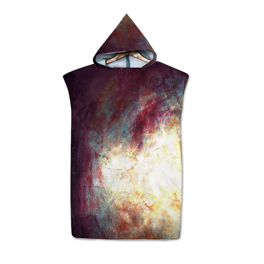 Beach Sun Protection Changing Hooded Cloak, Wearable Beach Swimming Towel