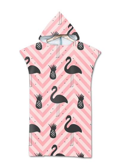 Beach Sun Protection Changing Hooded Cloak, Wearable Beach Swimming Towel