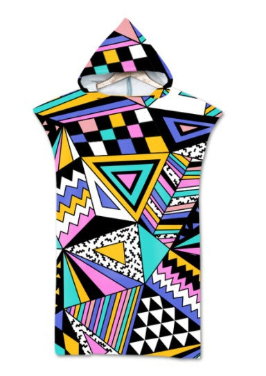 Beach Sun Protection Changing Hooded Cloak, Wearable Beach Swimming Towel