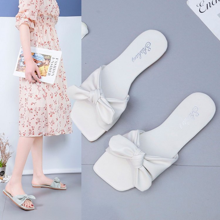 Women's Beach Slippers With Bow