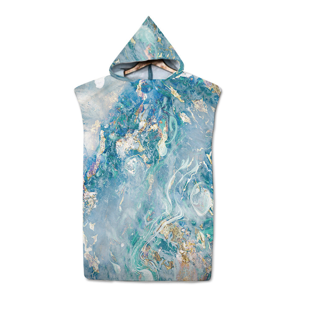 Beach Sun Protection Changing Hooded Cloak, Wearable Beach Swimming Towel