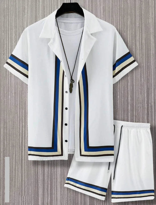 Hawaiian resort wear men beach shorts set