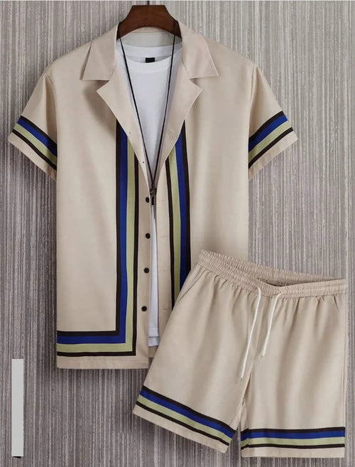 Hawaiian resort wear men beach shorts set