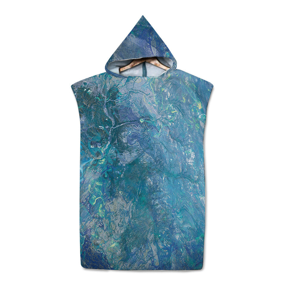 Beach Sun Protection Changing Hooded Cloak, Wearable Beach Swimming Towel