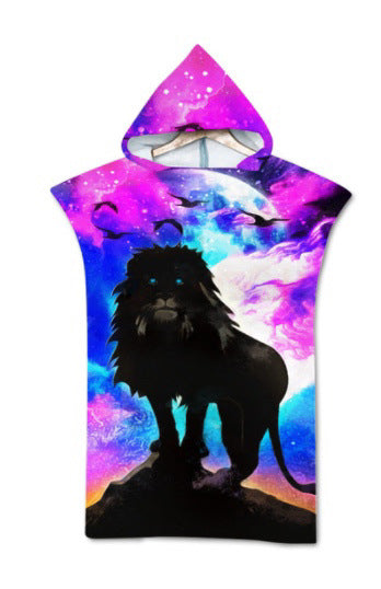 Beach Sun Protection Changing Hooded Cloak, Wearable Beach Swimming Towel