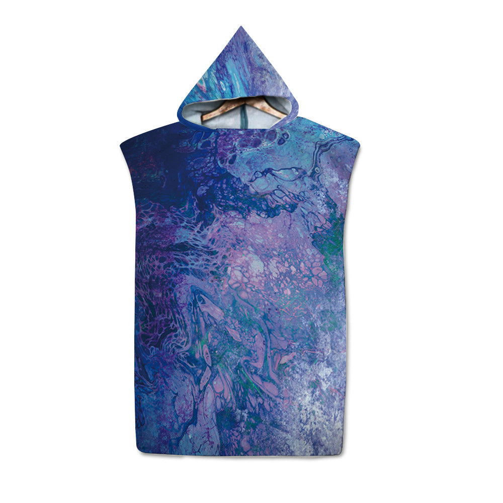 Beach Sun Protection Changing Hooded Cloak, Wearable Beach Swimming Towel