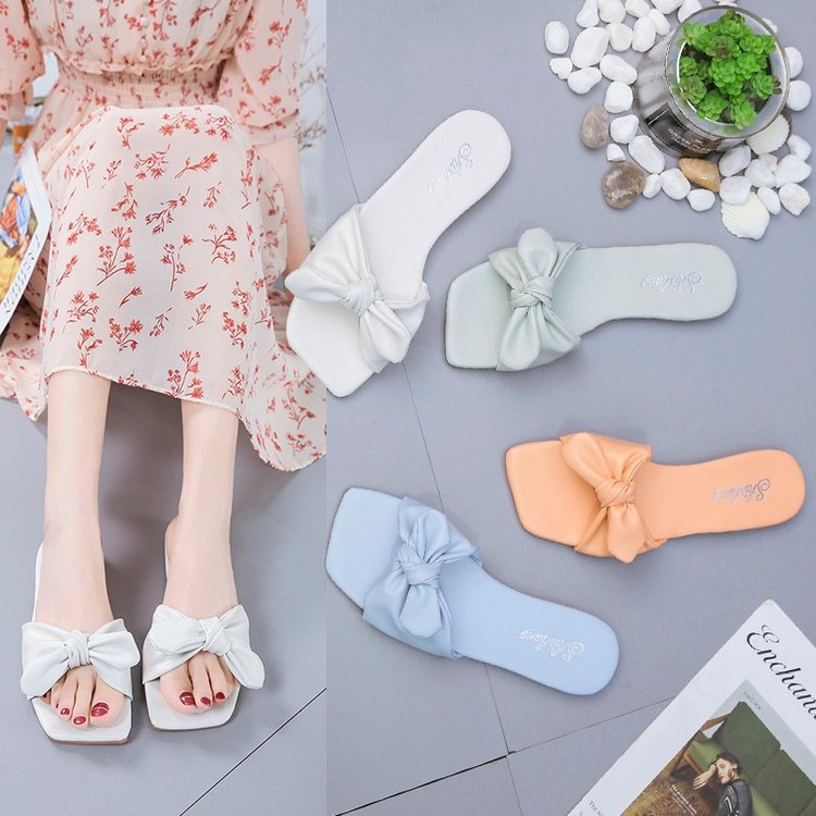 Women's Beach Slippers With Bow