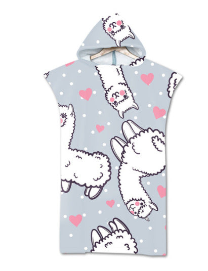 Beach Sun Protection Changing Hooded Cloak, Wearable Beach Swimming Towel