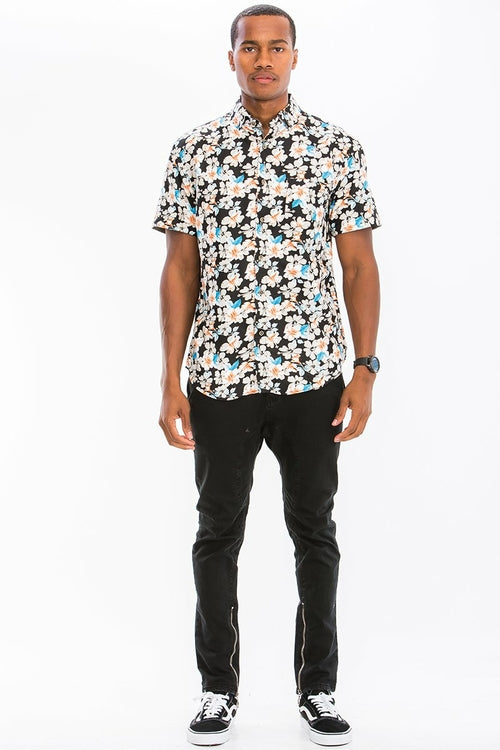 Mens Hawaiian Button Down Shirt