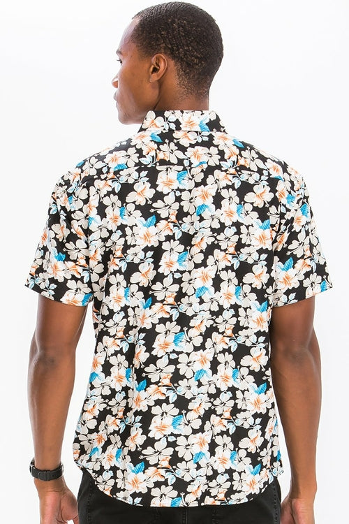 Mens Hawaiian Button Down Shirt