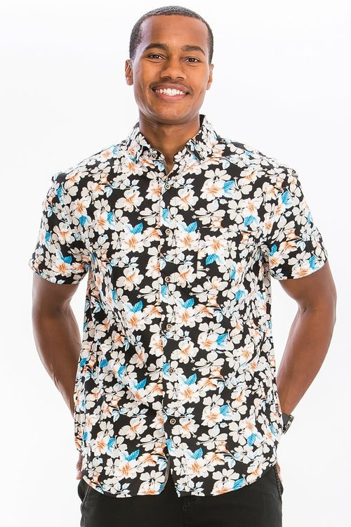 Mens Hawaiian Button Down Shirt