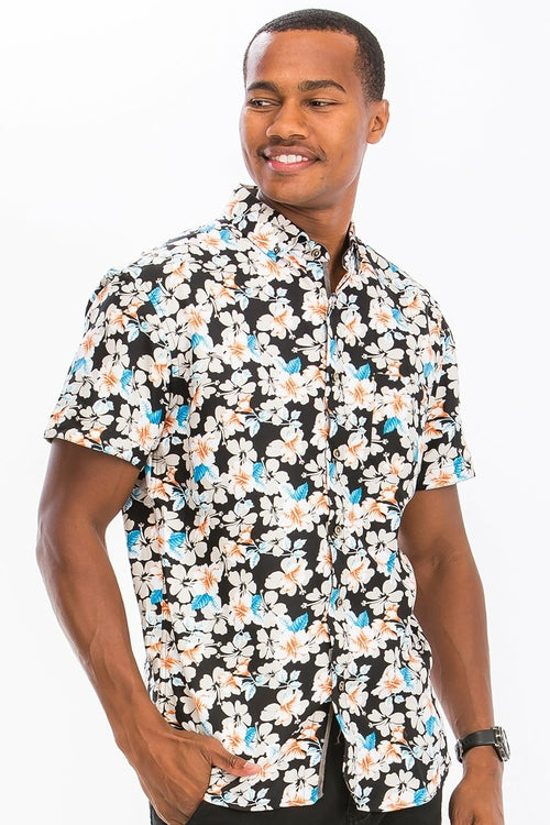 Mens Hawaiian Button Down Shirt