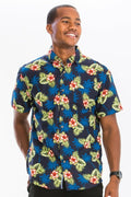 Hawaiian Print Button Down Shirt